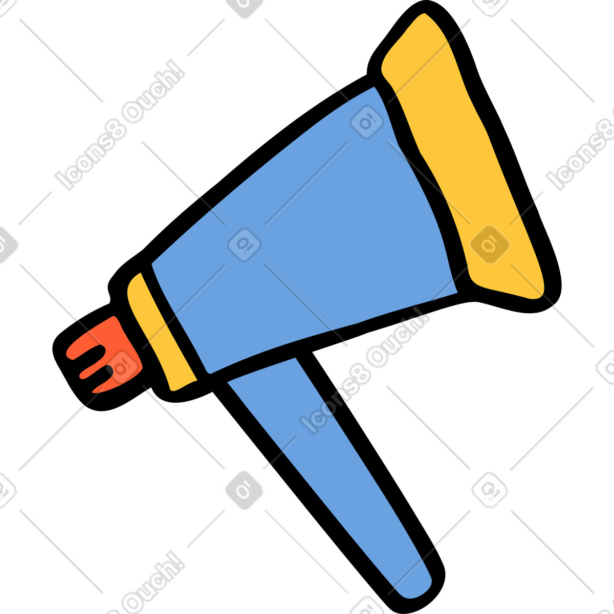 Ilustração de Megafone em no estilo Comic para baixar em PNG, SVG