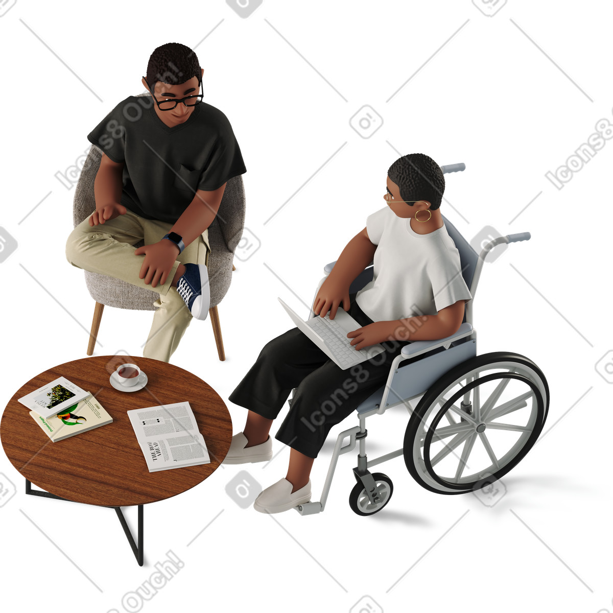 Ilustração de Man and woman meeting at work em no estilo 3D Business para baixar em PNG, SVG