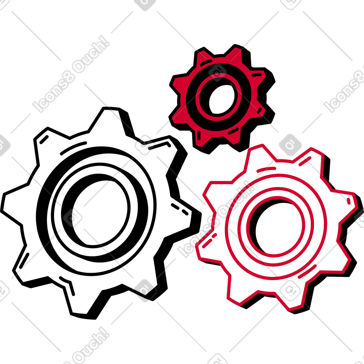 Gears illustration in PNG, SVG