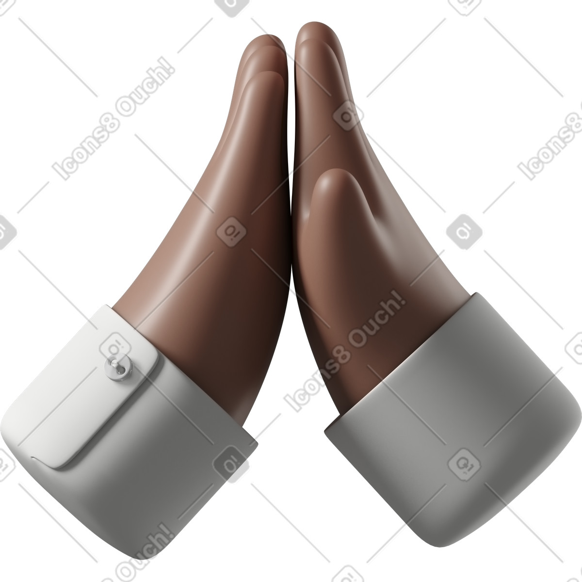 Ilustración Manos de piel morena chocando los cinco en estilo 3D Hands Fun&Wild a descargar en PNG y SVG