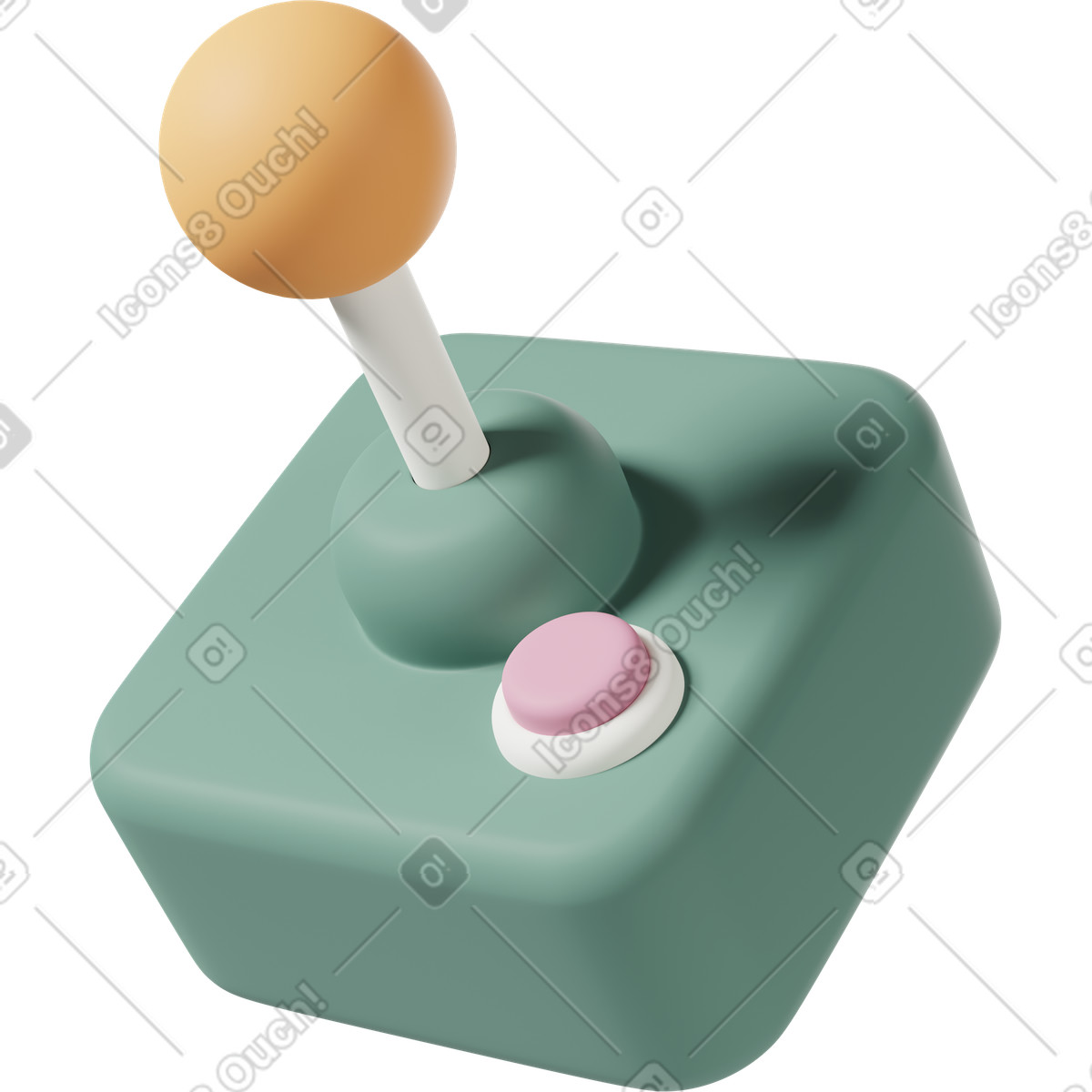 Ilustração de Arcade joystick green em no estilo 3D Casual life para baixar em PNG, SVG