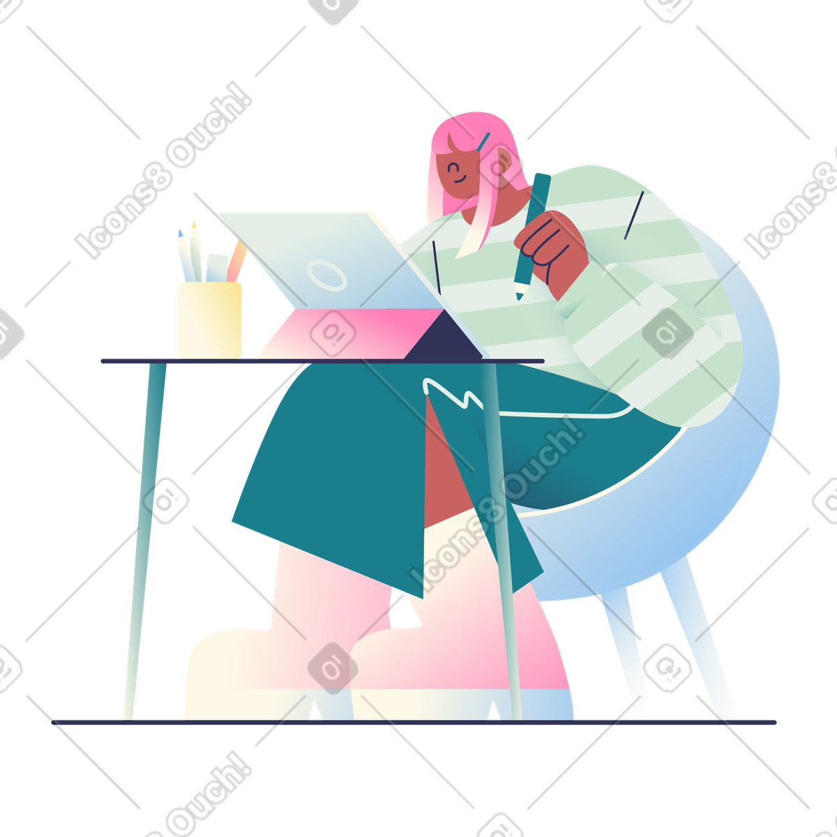 Ilustração de Designer jovem em PNG e SVG