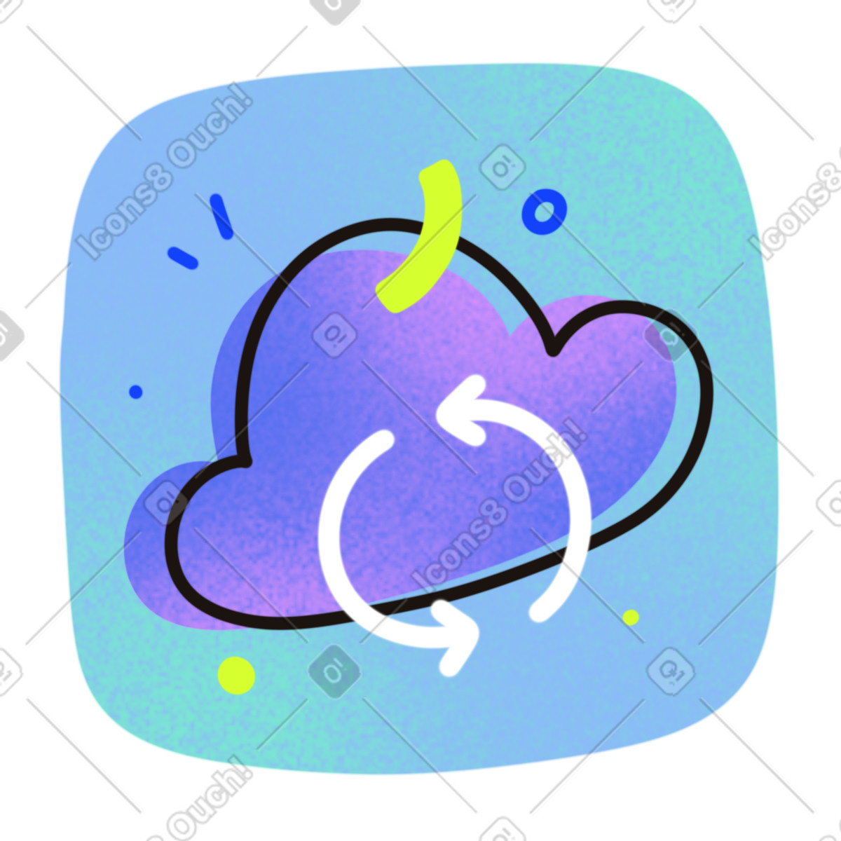 Flow 스타일의 Cloud synchronization 일러스트레이션 PNG, SVG 다운로드
