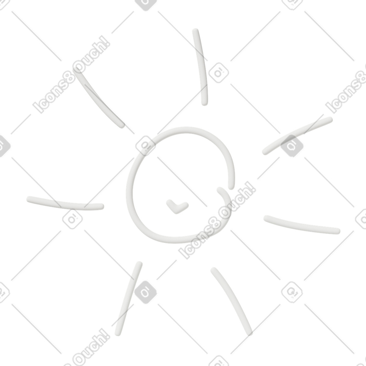 Lines sun illustration in 3D Casual life style download in PNG, SVG
