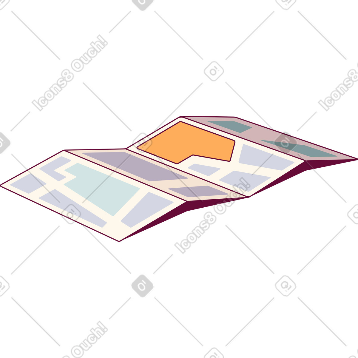 Map illustration in Handy style download in PNG, SVG