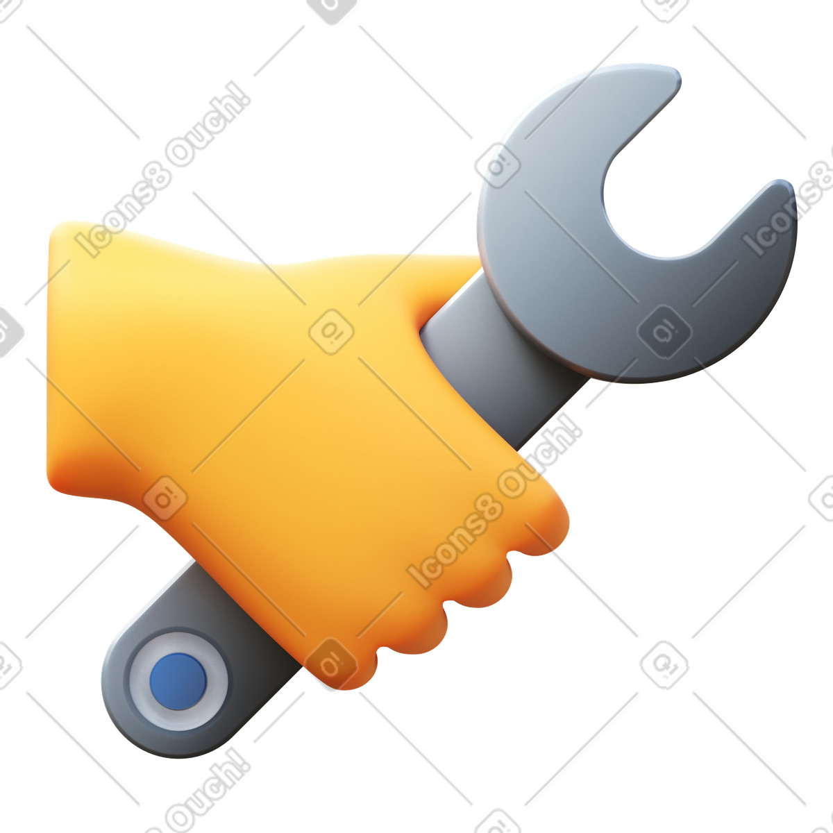 Mano destra con chiave inglese standard illustration in PNG, SVG