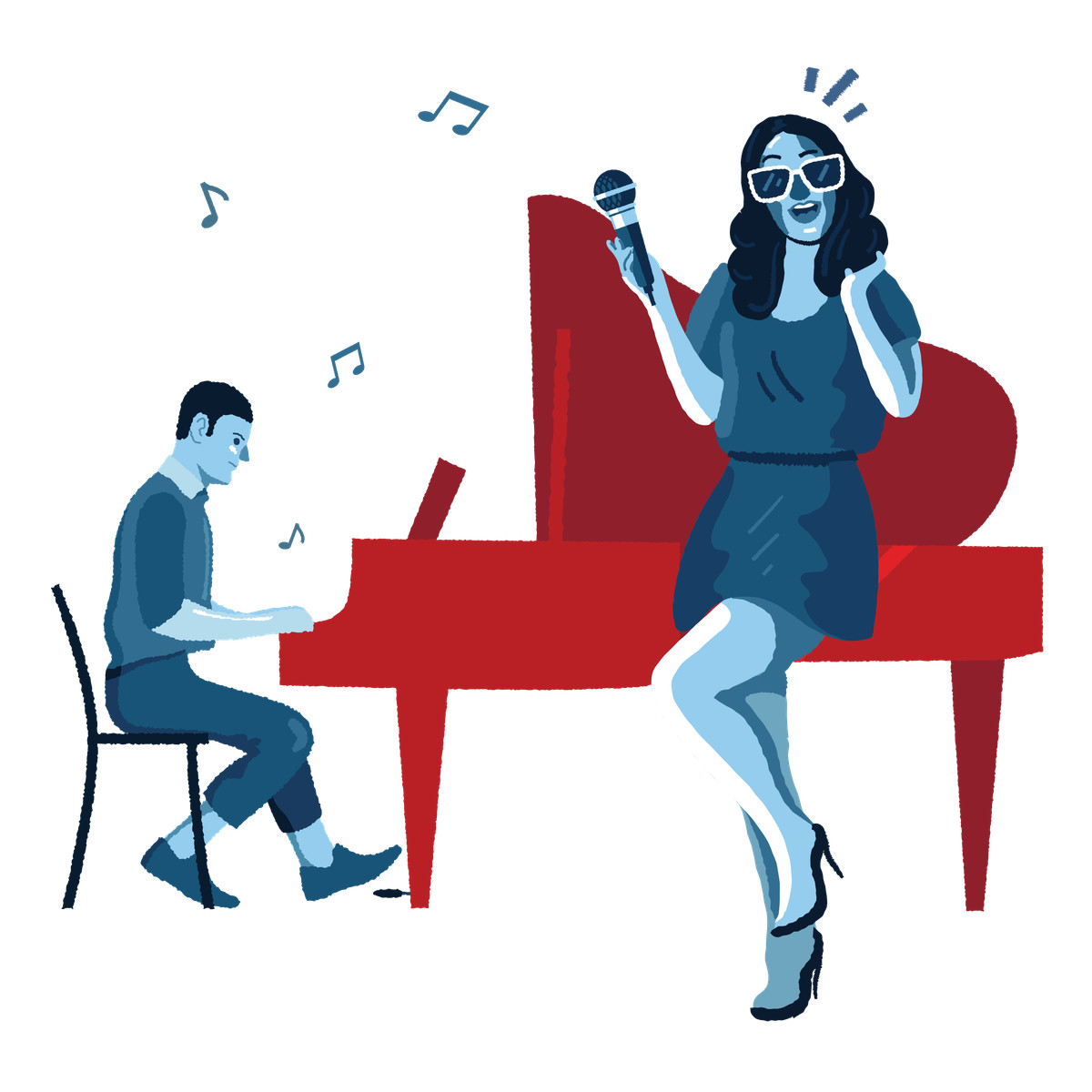 Concert illustration in Cherry style download in PNG, SVG