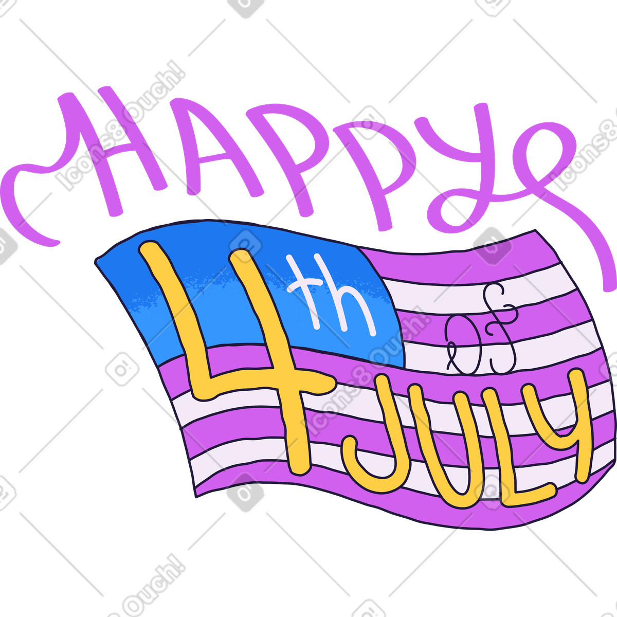 下载 Conifer 风格的 Fourth of july 插画，支持 PNG、SVG 格式