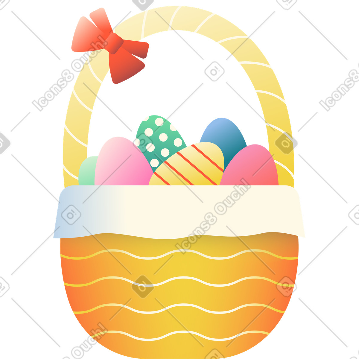 Easter basket illustration in Beam style download in PNG, SVG