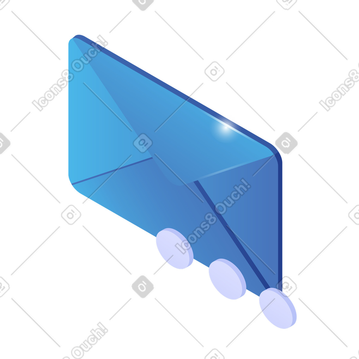 Envelope with typing indicator icon, Email notification and online messaging illustration in Quantum style download in PNG, SVG