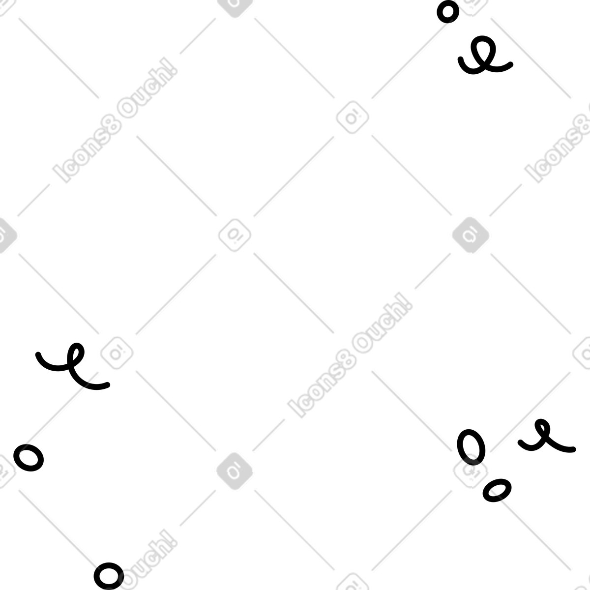 下载 Notion Line Art 风格的 Confetti falling around blank space for celebration party invitation template 插画，支持 PNG、SVG 格式