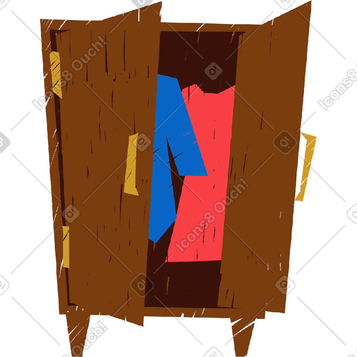 Kleiderschrank-Illustration im Sleepy-Stil als Download in PNG, SVG