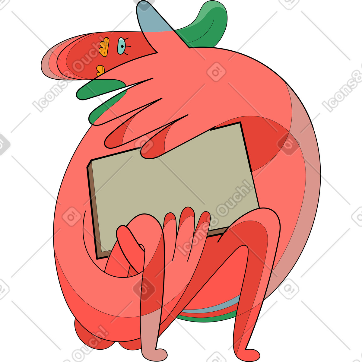 Ilustración Criatura en estilo Surr a descargar en PNG y SVG