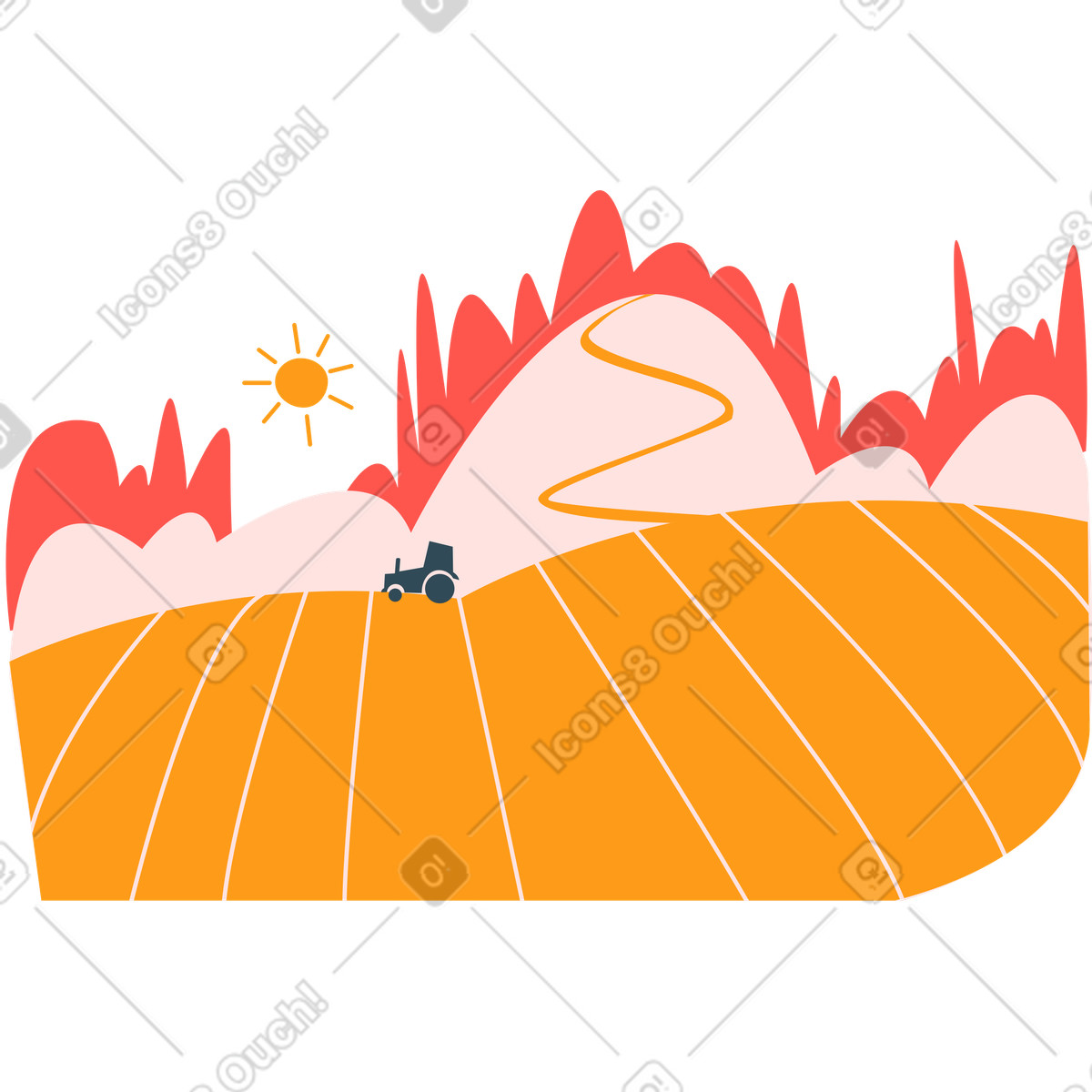 Kingdom field illustration in style download in PNG, SVG