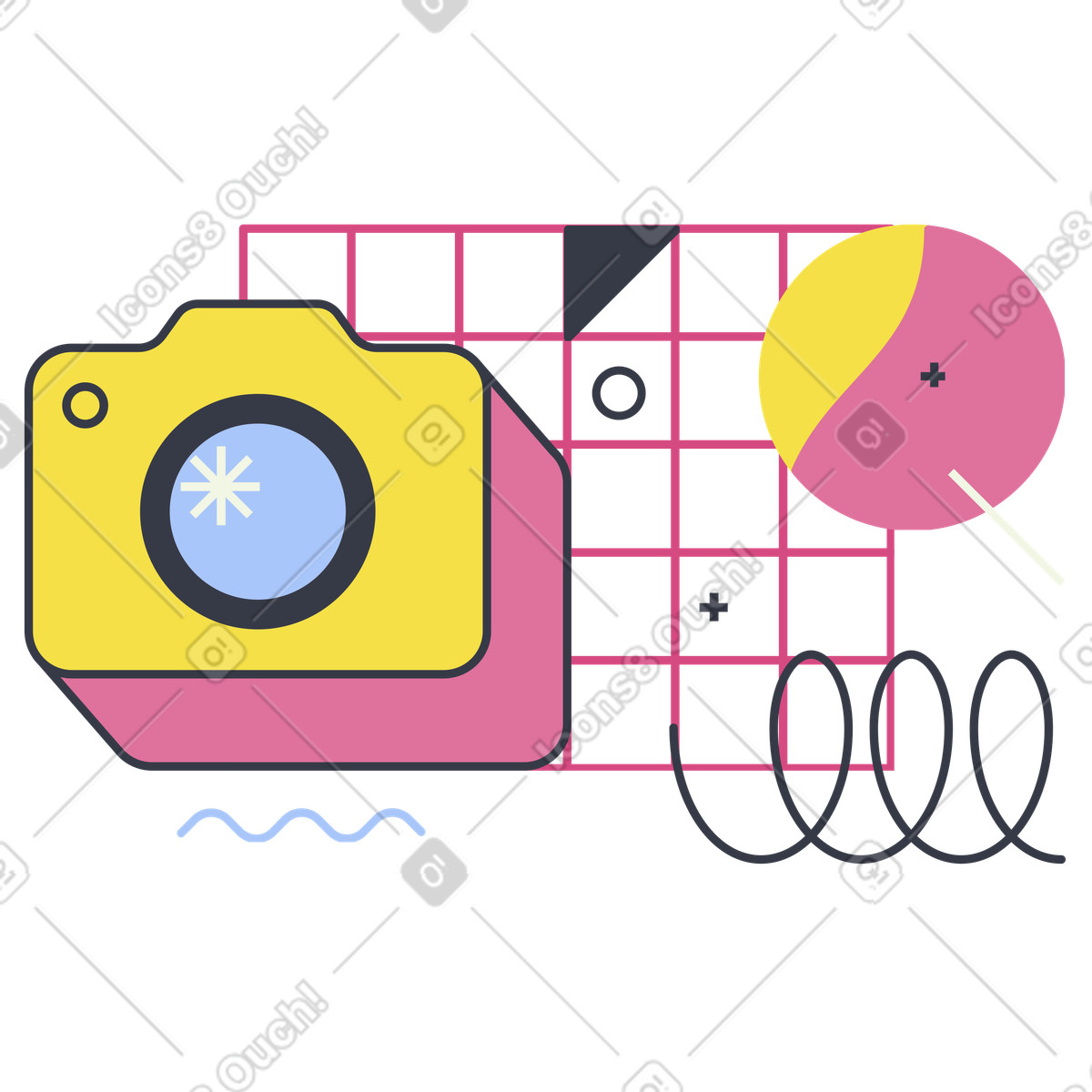 Autorizzazione di accesso alla telecamera o monitoraggio della illustrazione in stile Abstract scarica in PNG, SVG