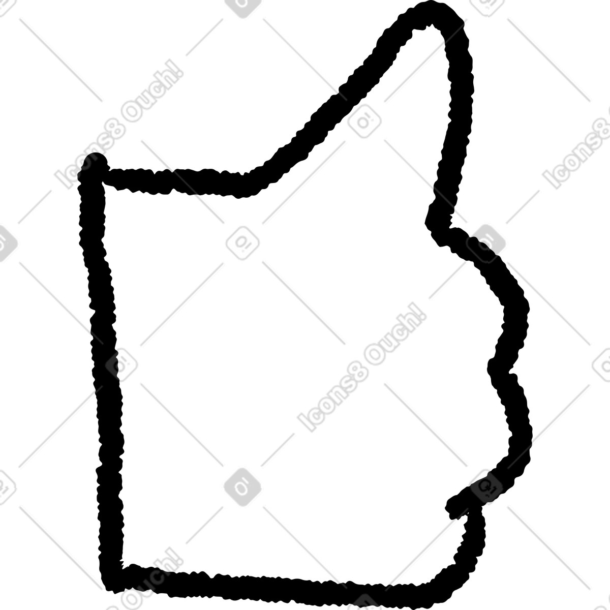 Illustration Thumb up hand outline doodle style like gesture symbol dans le Black Chalk à télécharger aux formats PNG, SVG