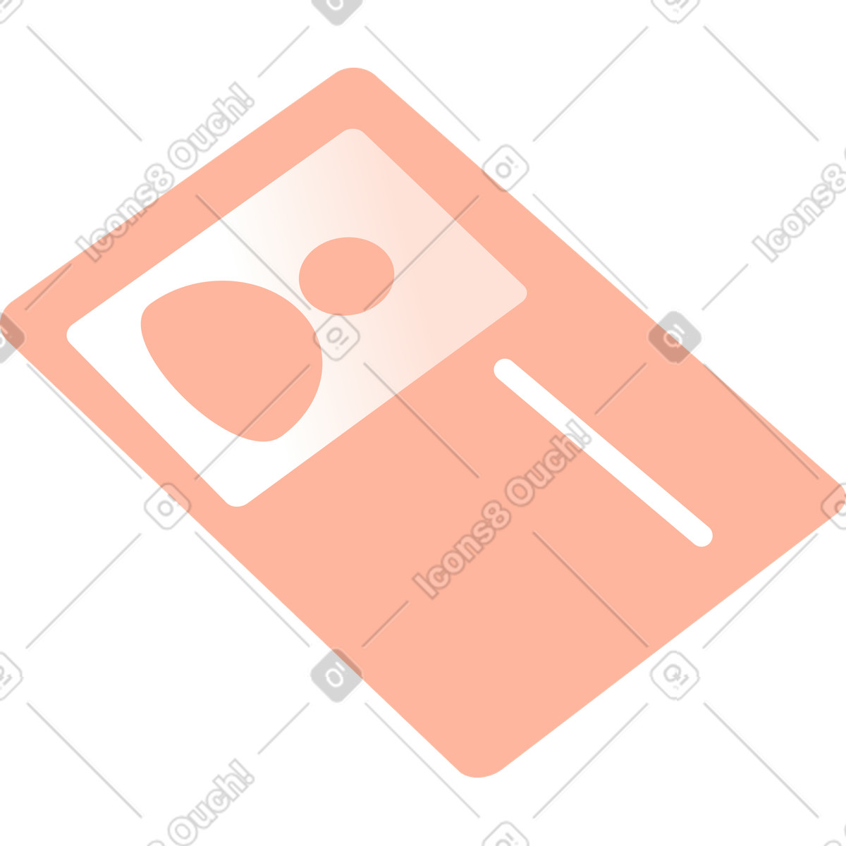 Orange スタイルの Card with user icon のイラストをPNG、SVG形式でダウンロード