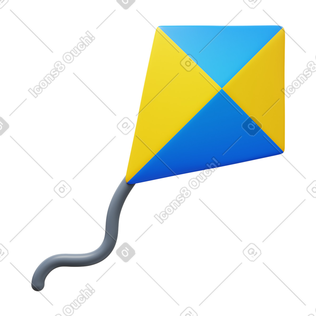 Ilustración Kite en estilo 3D Fluency a descargar en PNG y SVG
