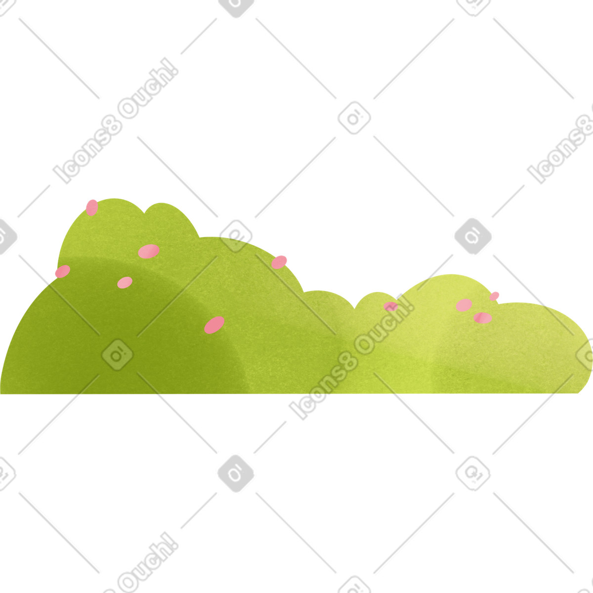 Cespuglio con fiori illustrazione in stile Shine scarica in PNG, SVG