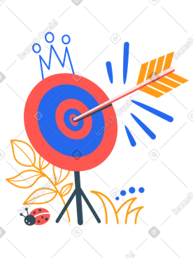 A drawing of an arrow hitting a target PNG, SVG