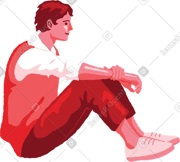 Man sitting side view PNG, SVG