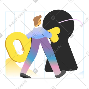 Information security animated illustration in GIF, Lottie (JSON), AE