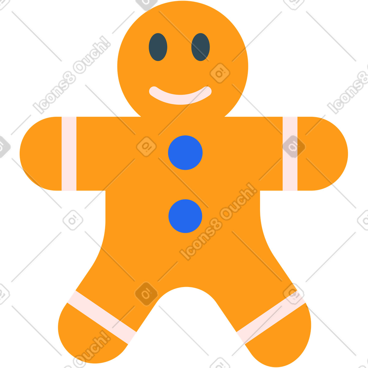 Omino di pan zenzero illustrazione in stile Kingdom scarica in PNG, SVG