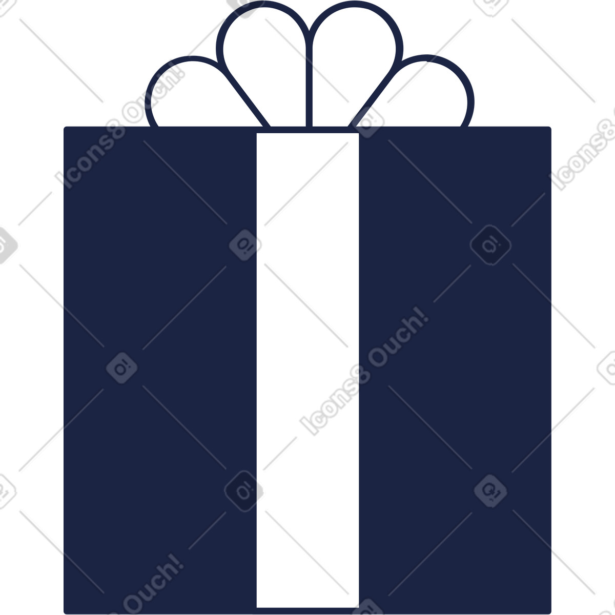 Weihnachtsgeschenk-Illustration im Urban Line-Stil als Download in PNG, SVG