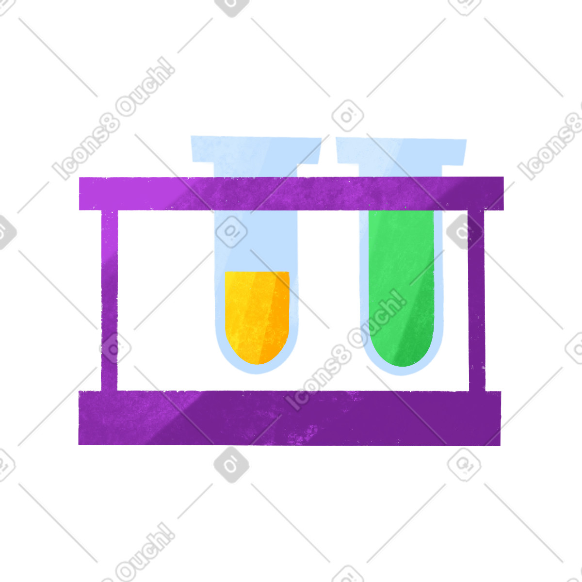 Set of laboratory test flask illustration in Bonbon style download in PNG, SVG