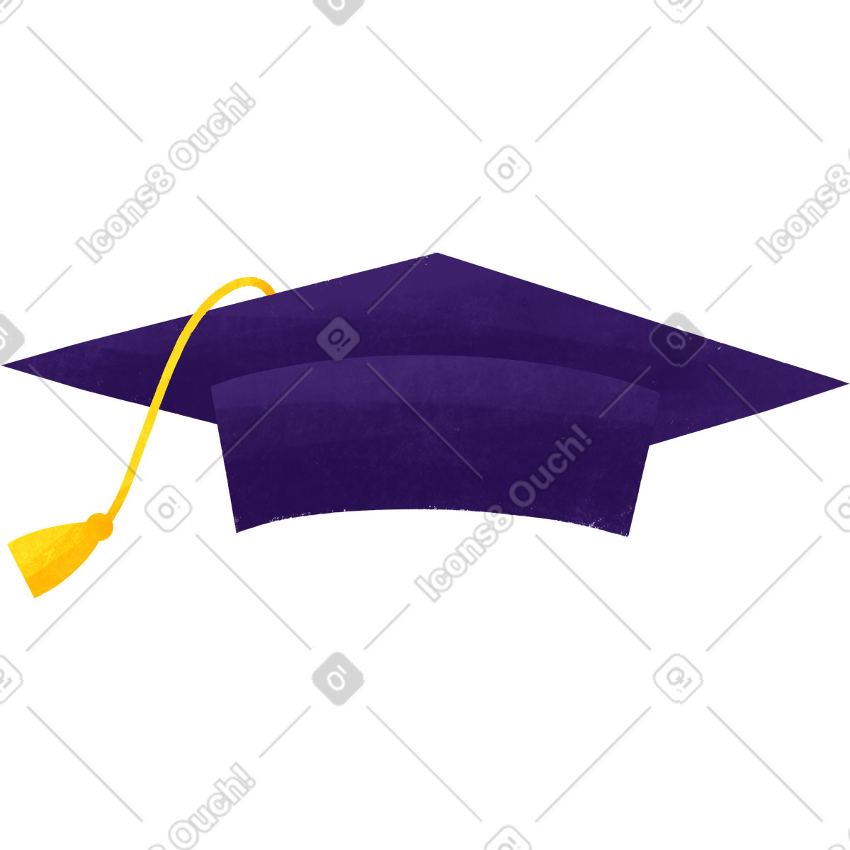 Bonbon 스타일의 Graduation cap with gold tassel 일러스트레이션 PNG, SVG 다운로드