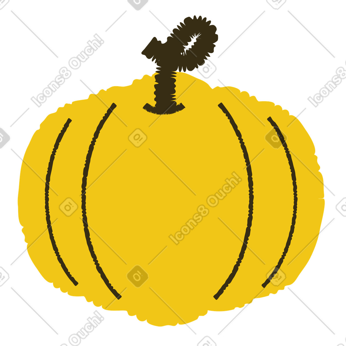 Pumpkin illustration in Bermuda style download in PNG, SVG
