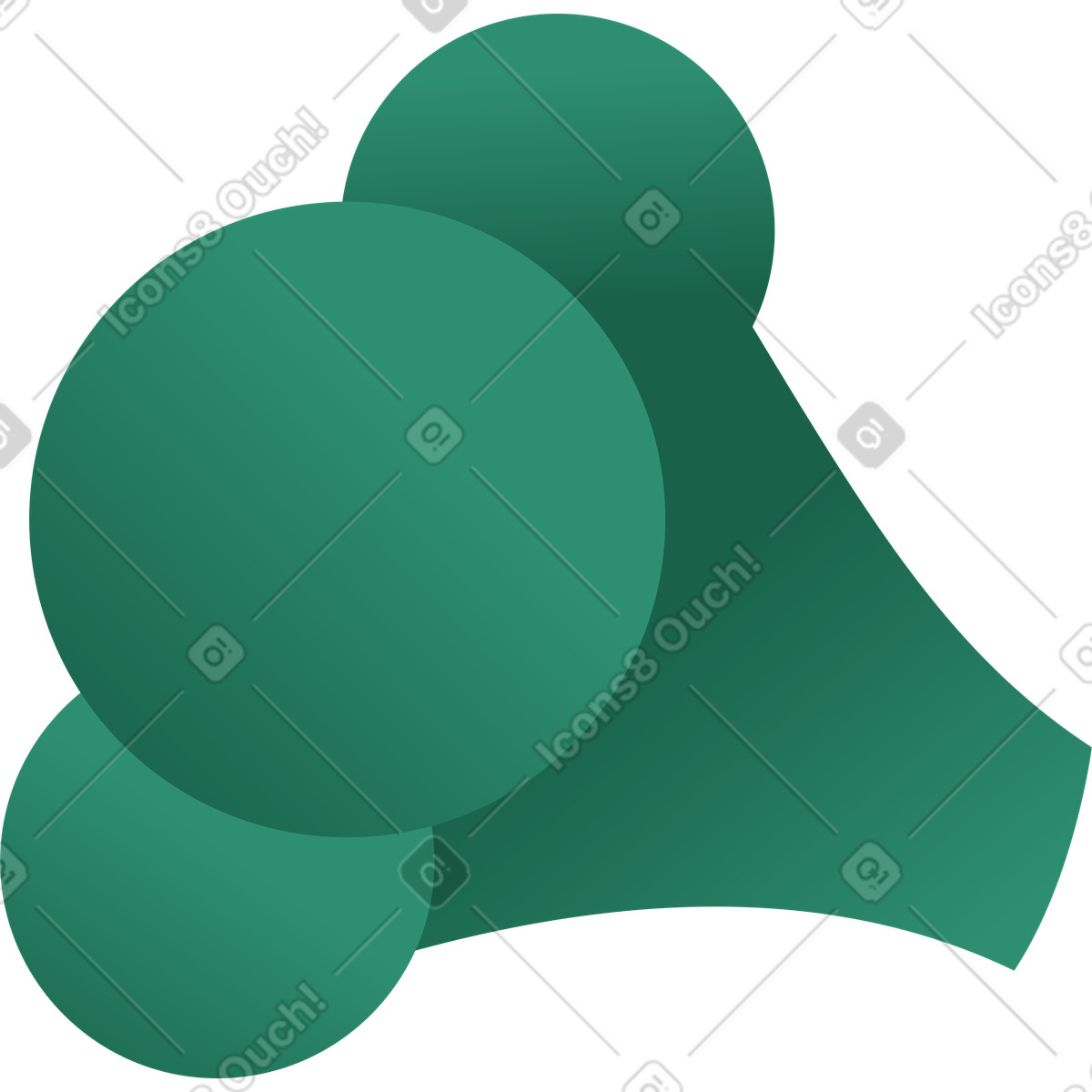 Ilustração de Brócolis verde em no estilo Wavy para baixar em PNG, SVG