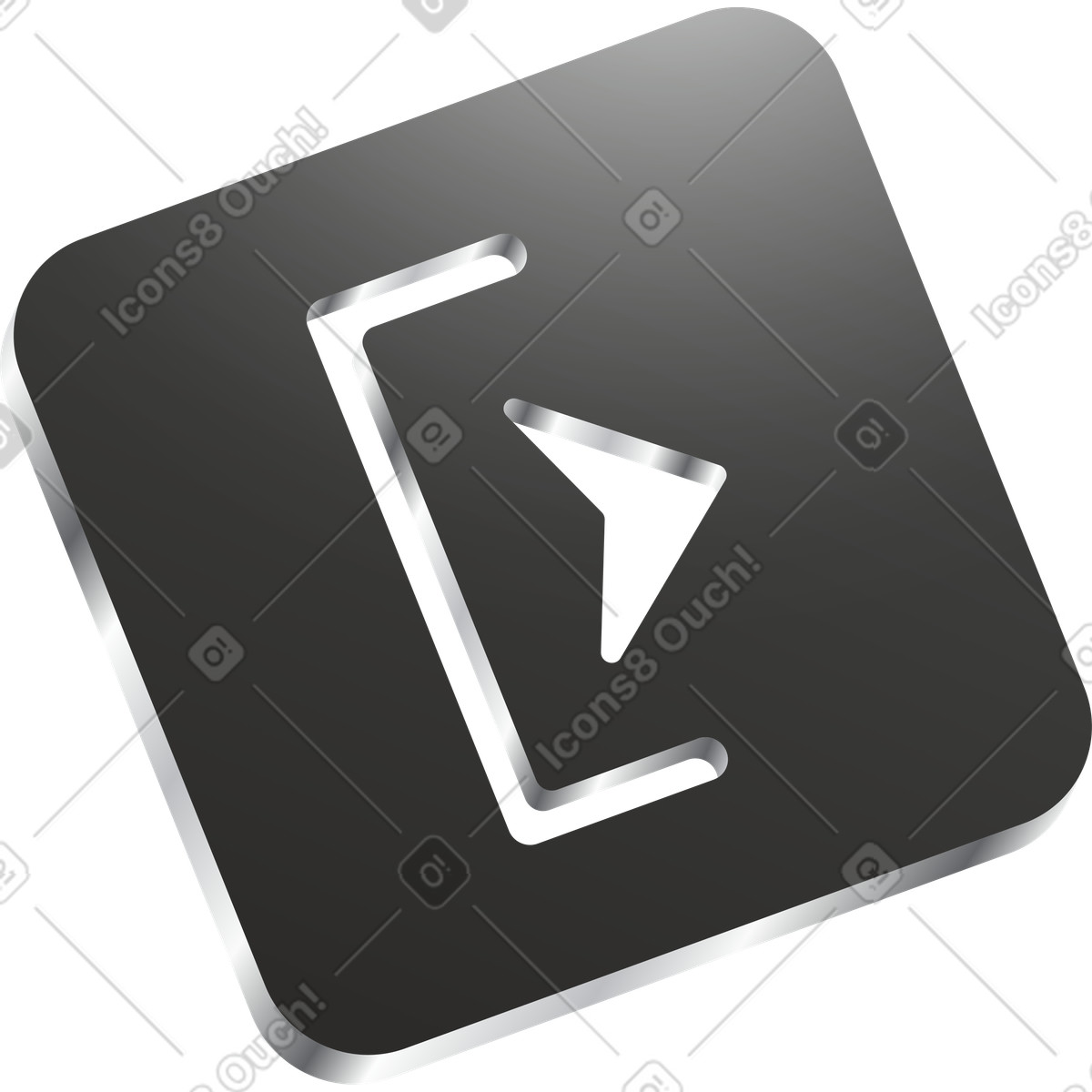 Black warning triangle with error cross icon, system failure, access ...