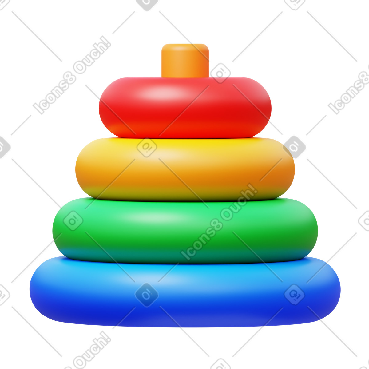 Illustration Jouet pyramide dans le style 3D Fluency à télécharger aux formats PNG, SVG