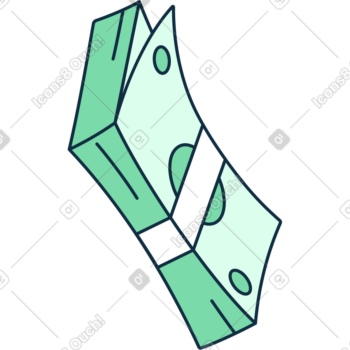 Illustration Pile verte d'argent dans le style Bubble gum à télécharger aux formats PNG, SVG