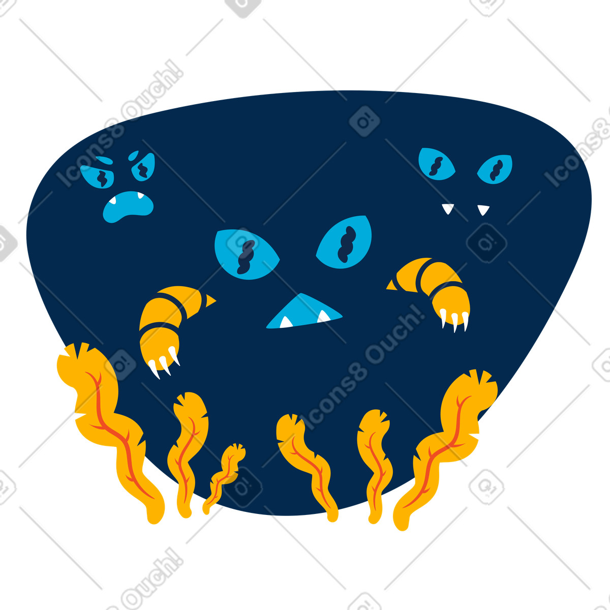 Creature pericolose in agguato nell'oscurità illustrazione stile Flame scarica PNG, SVG