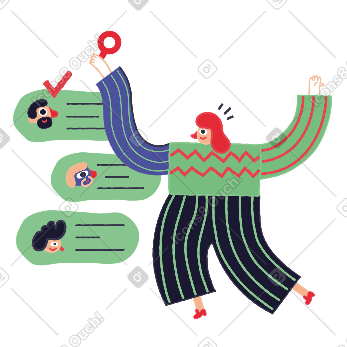 Forscher hat einen geeigneten kandidaten gefunden-Illustration im Stripy-Stil als Download in PNG, SVG