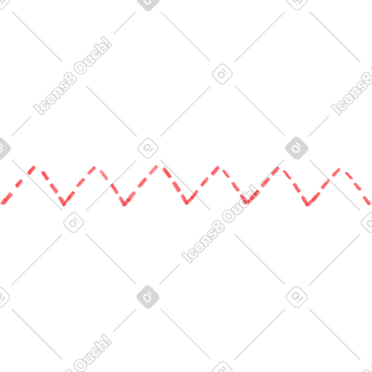 Red dotted zigzag-Illustration im Doodle-Stil als Download in PNG, SVG