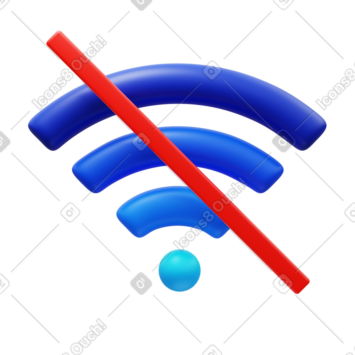 Wi-fi off-Illustration im 3D Fluency-Stil als Download in PNG, SVG