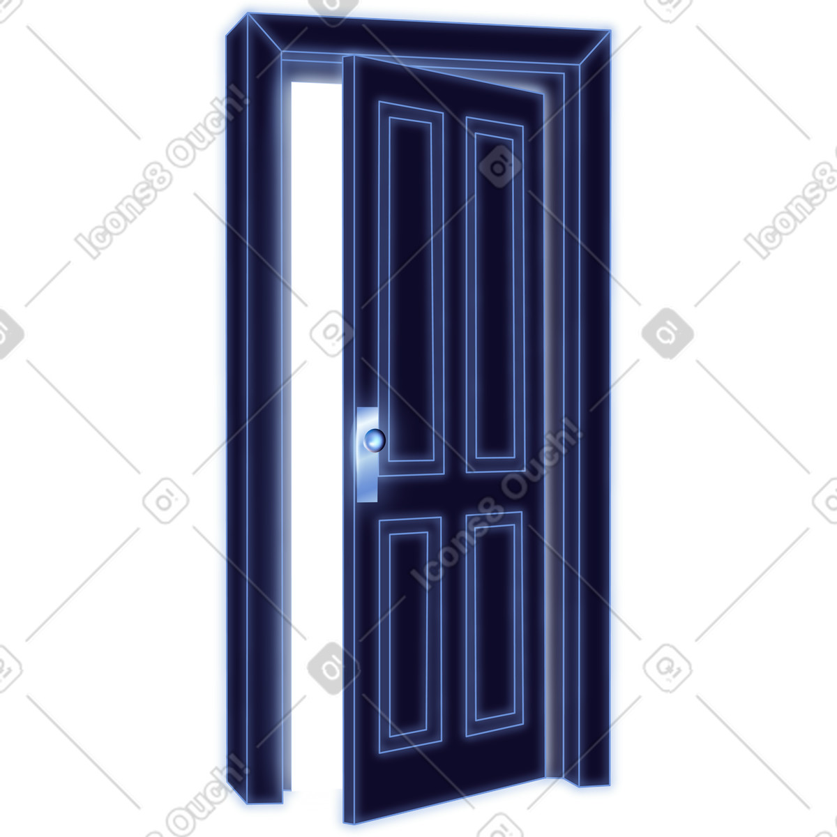 Dimension 스타일의 Door opening to bright light symbolizing new opportunities and possibilities 일러스트레이션 PNG, SVG 다운로드