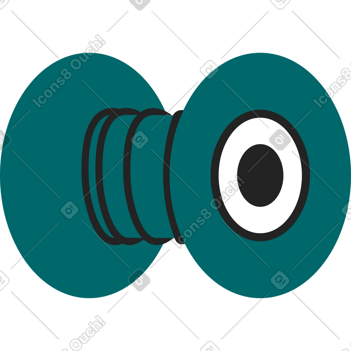 Ilustración Carrete de hilo en estilo Sammy Line a descargar en PNG y SVG