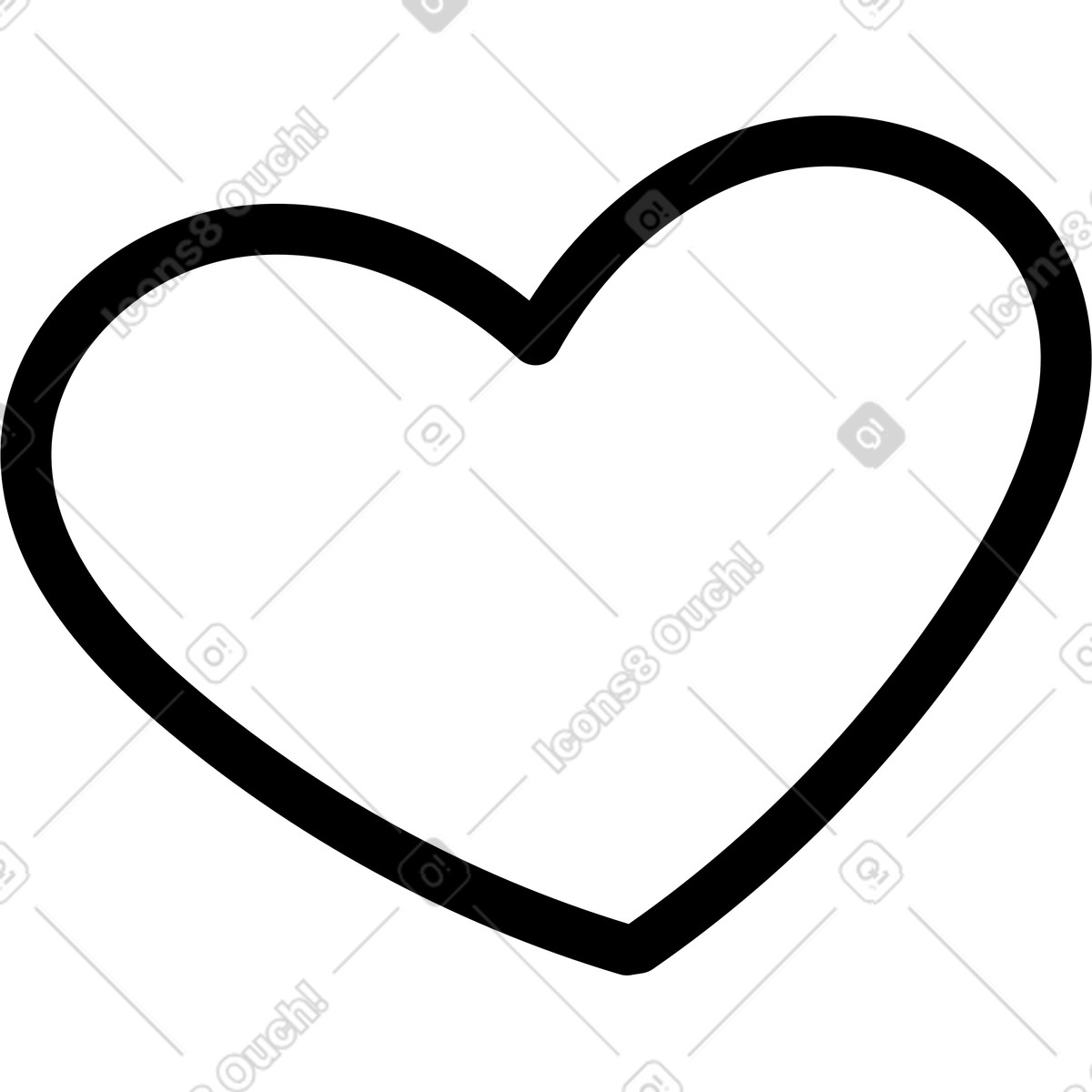 Herz-Illustration im Notes-Stil als Download in PNG, SVG
