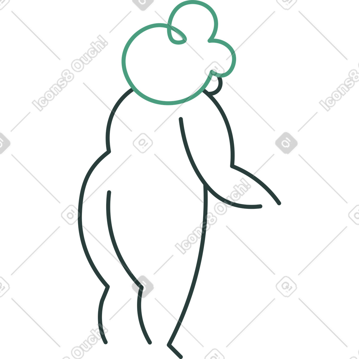 Macaroni 스타일의 다시 서 할머니 일러스트레이션 PNG, SVG 다운로드