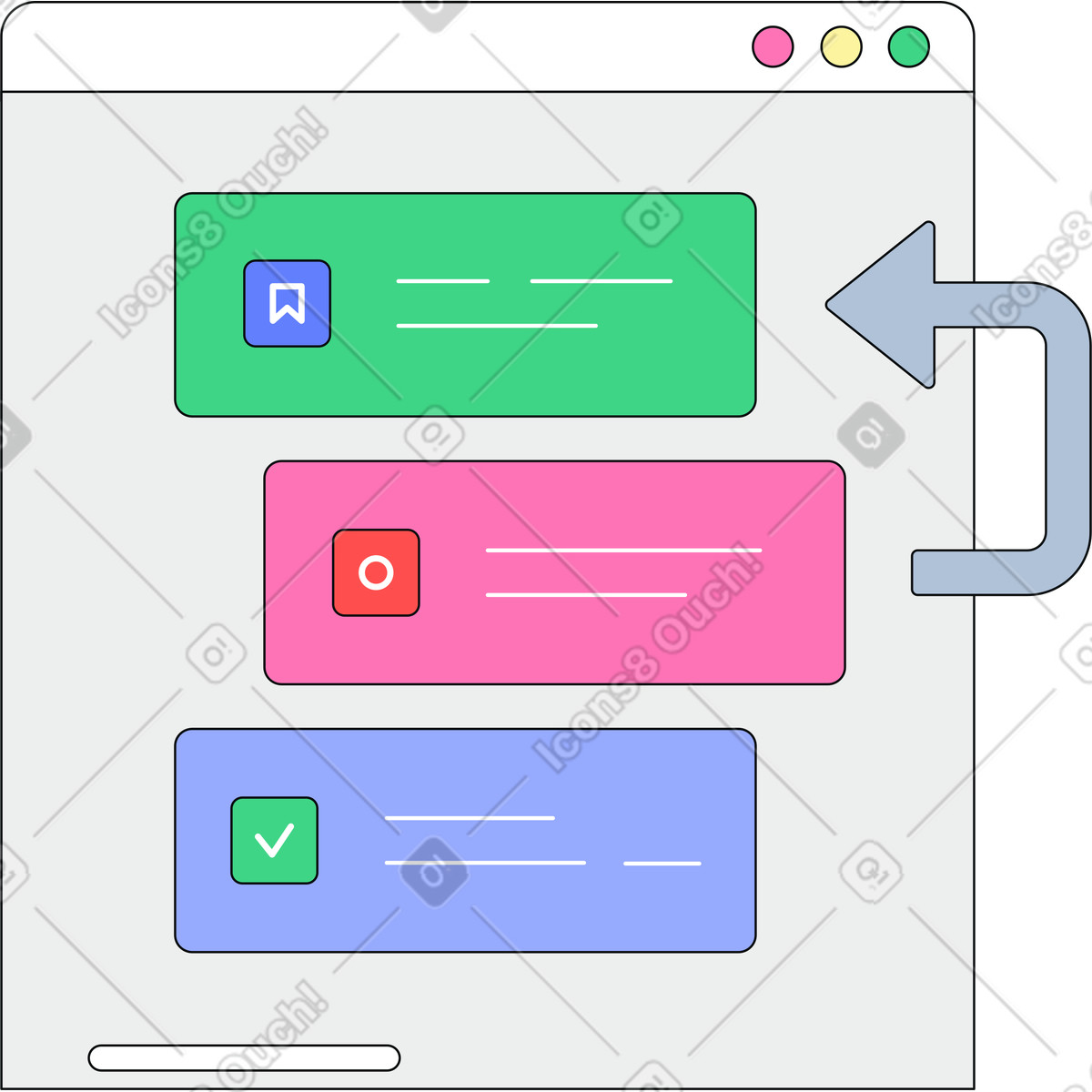 Ilustración Panel de planificación sprints en estilo Teko a descargar en PNG y SVG