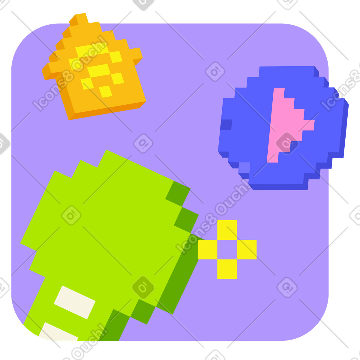Smart home management and control illustration in 8bit style download in PNG, SVG
