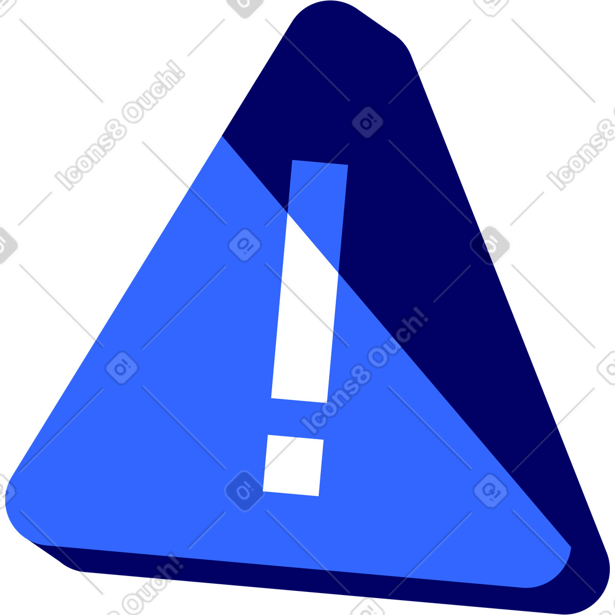 Ilustración Signo de exclamación en el peligro del triángulo estilo Lounge a descargar PNG y SVG
