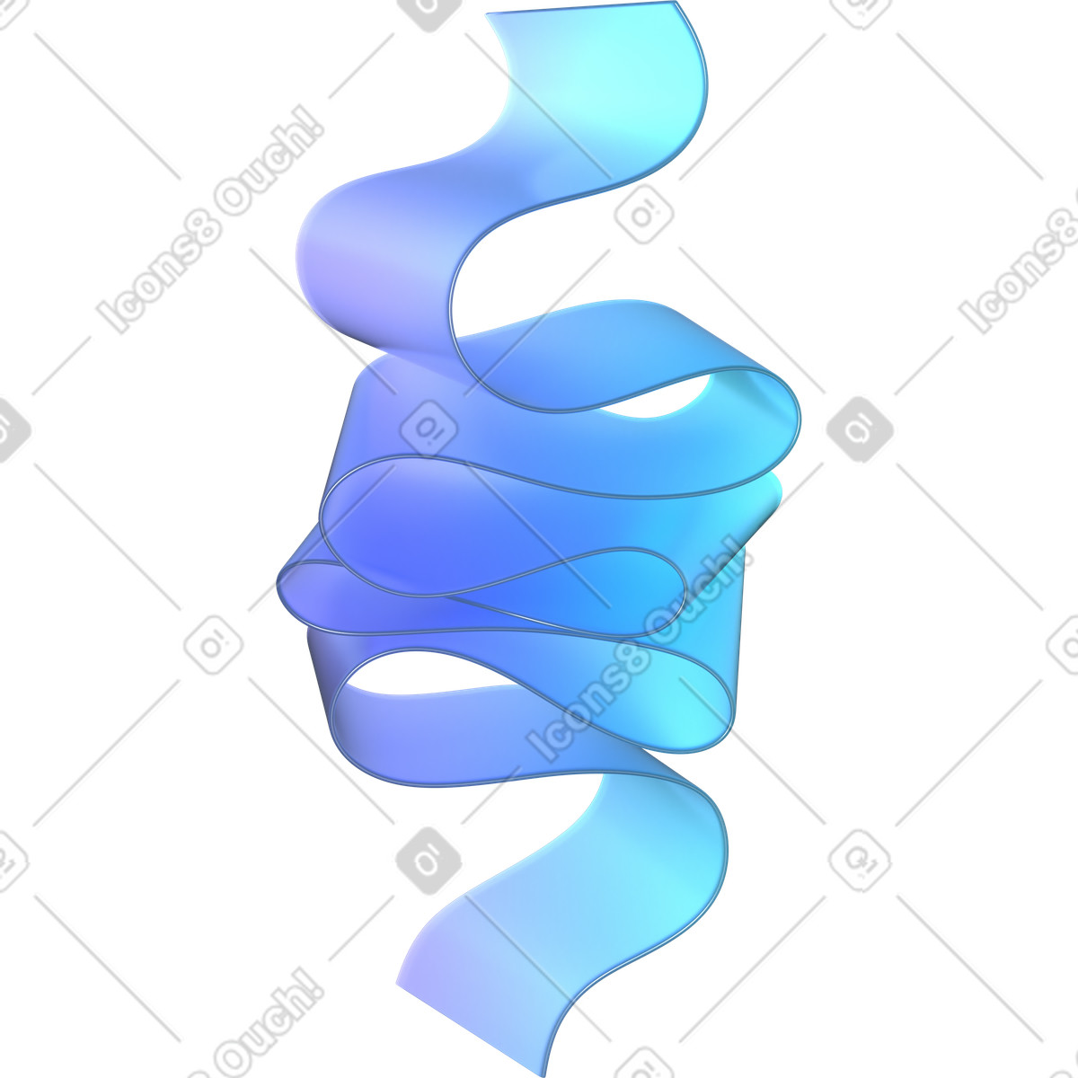 Illustration Long ruban empilé dans le style 3D Glassy à télécharger aux formats PNG, SVG