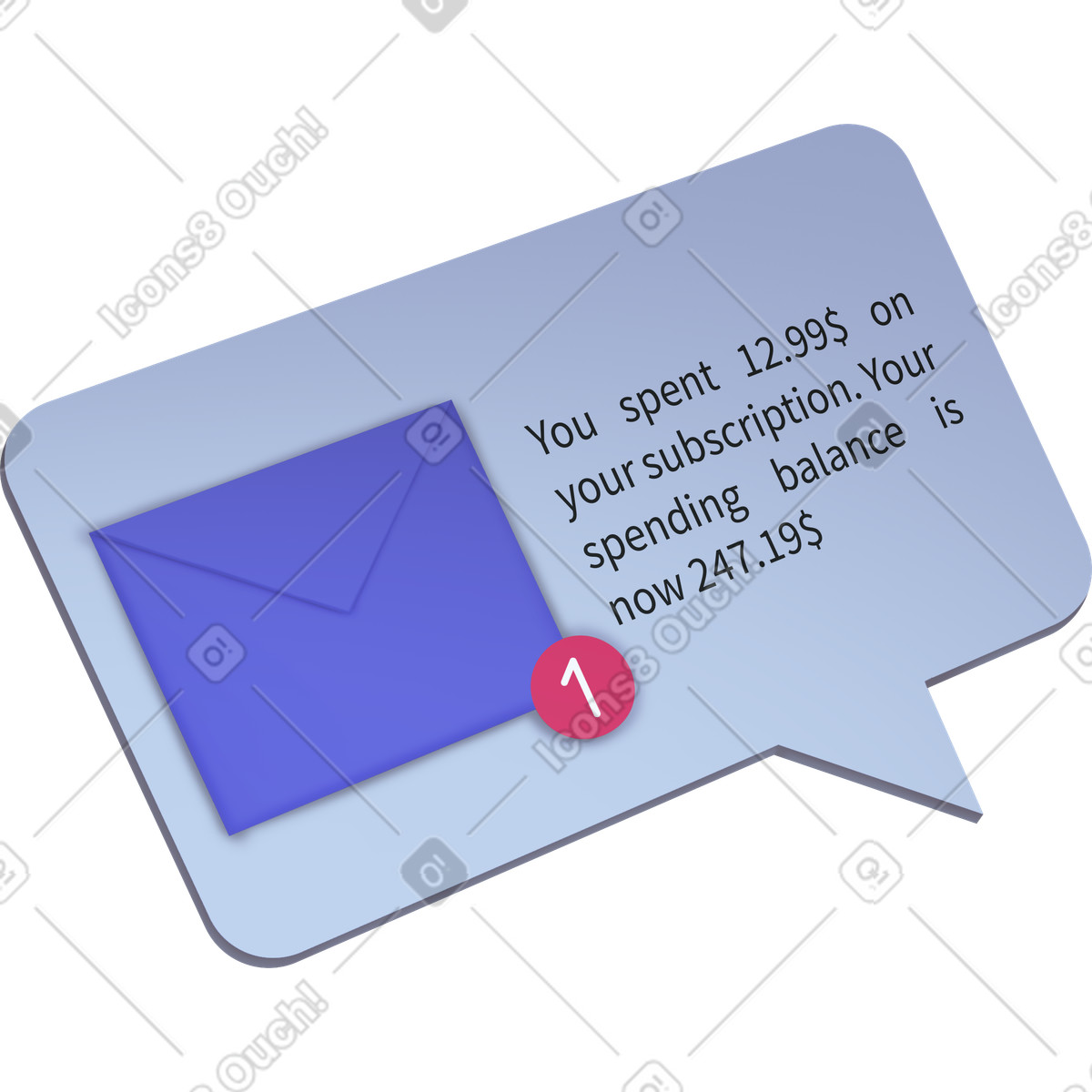 Bank notification illustration in Props style download in PNG, SVG