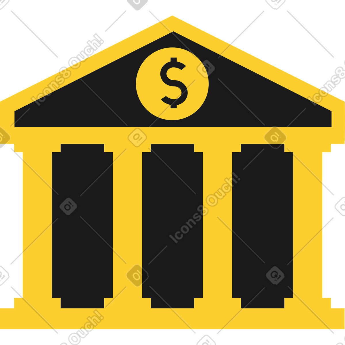 Bank illustration in Taxi style download in PNG, SVG