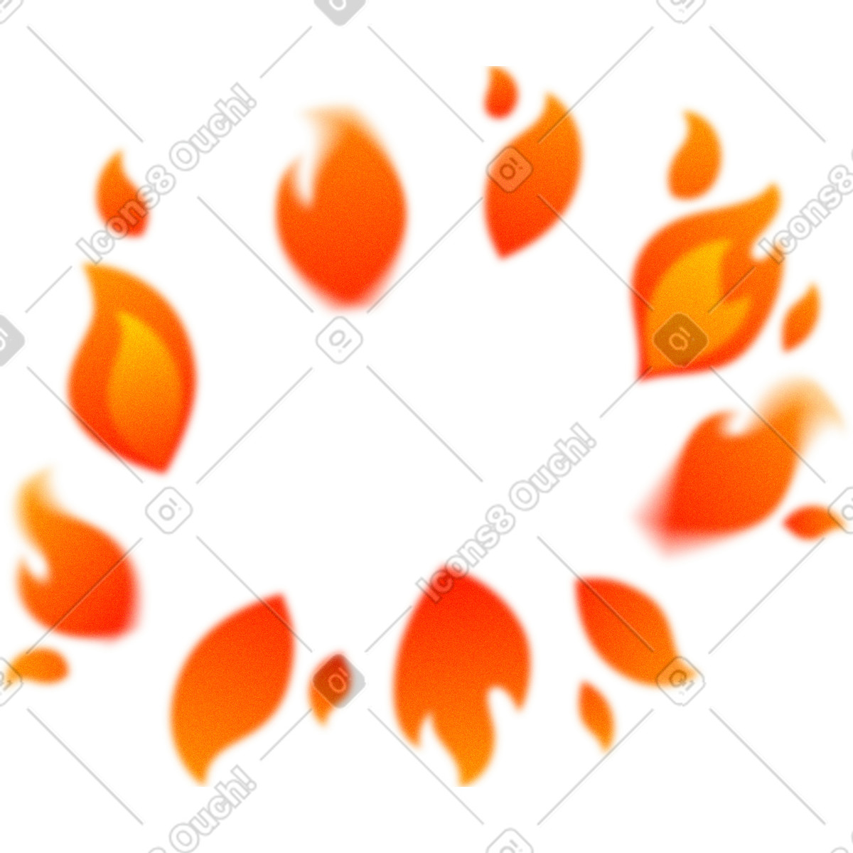 Blurred fire flames illustration in Lettering style download in PNG, SVG